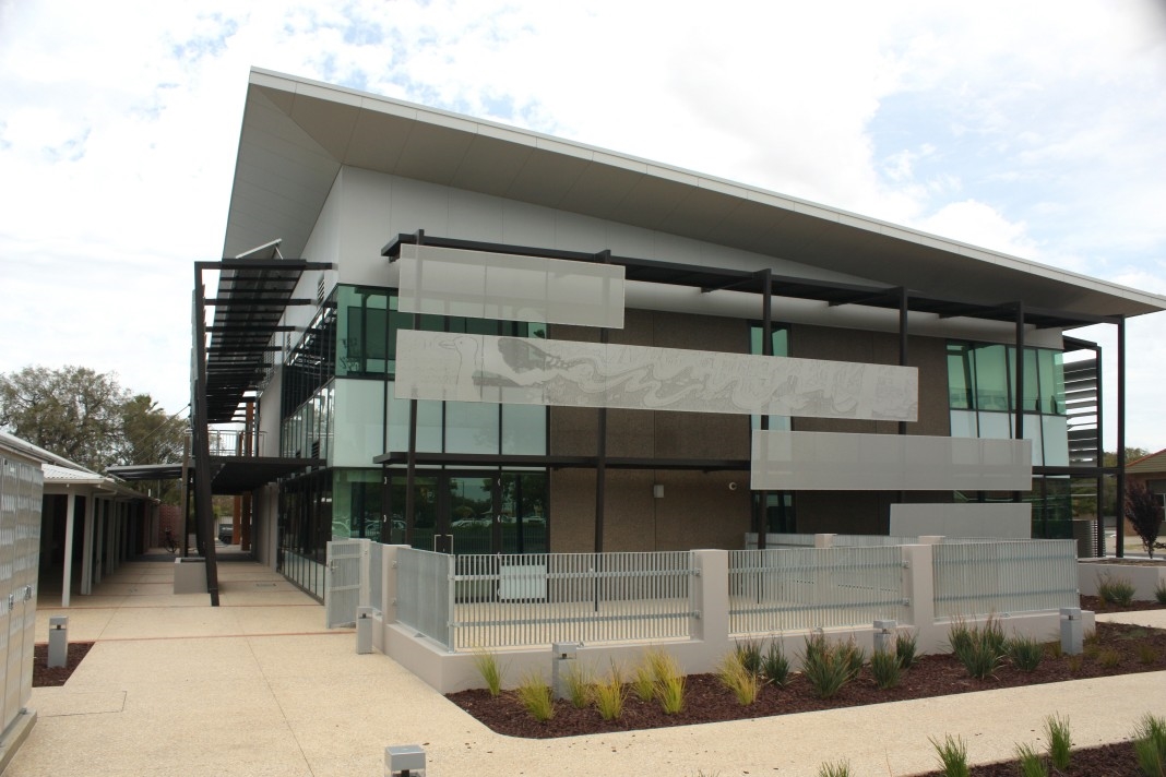 Completed commercial meeting room and courtyard fitout