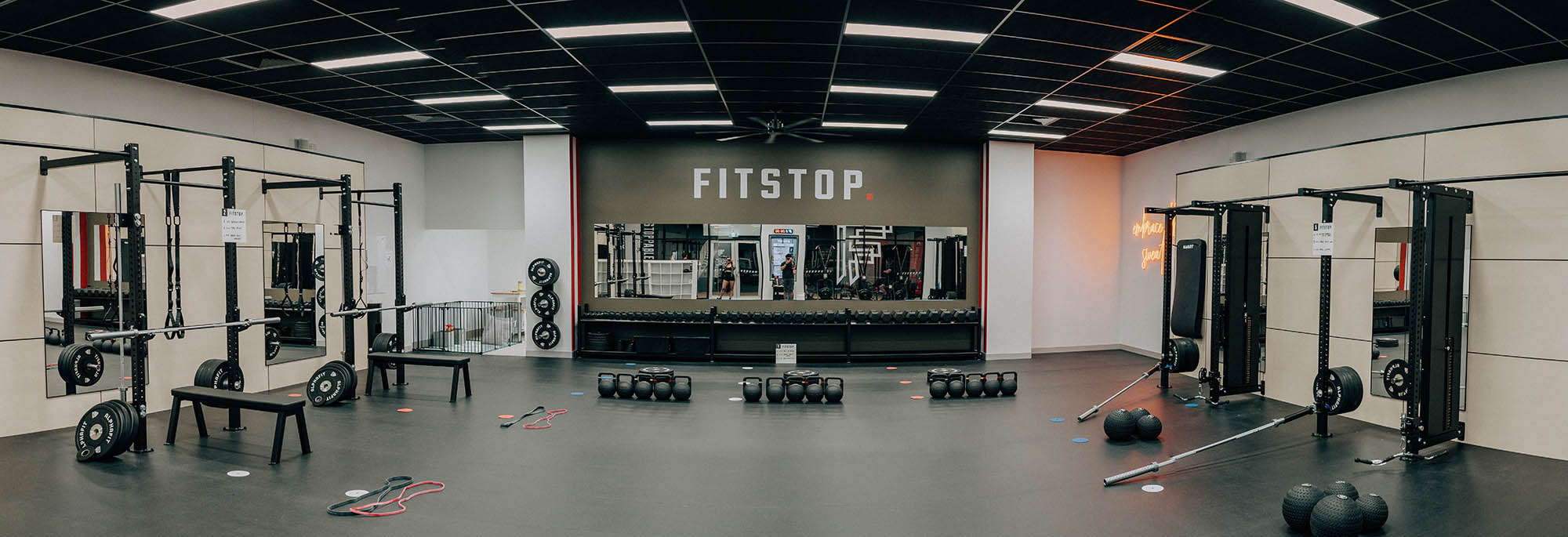Fitstop gym interior, commercial fitout by One4Build