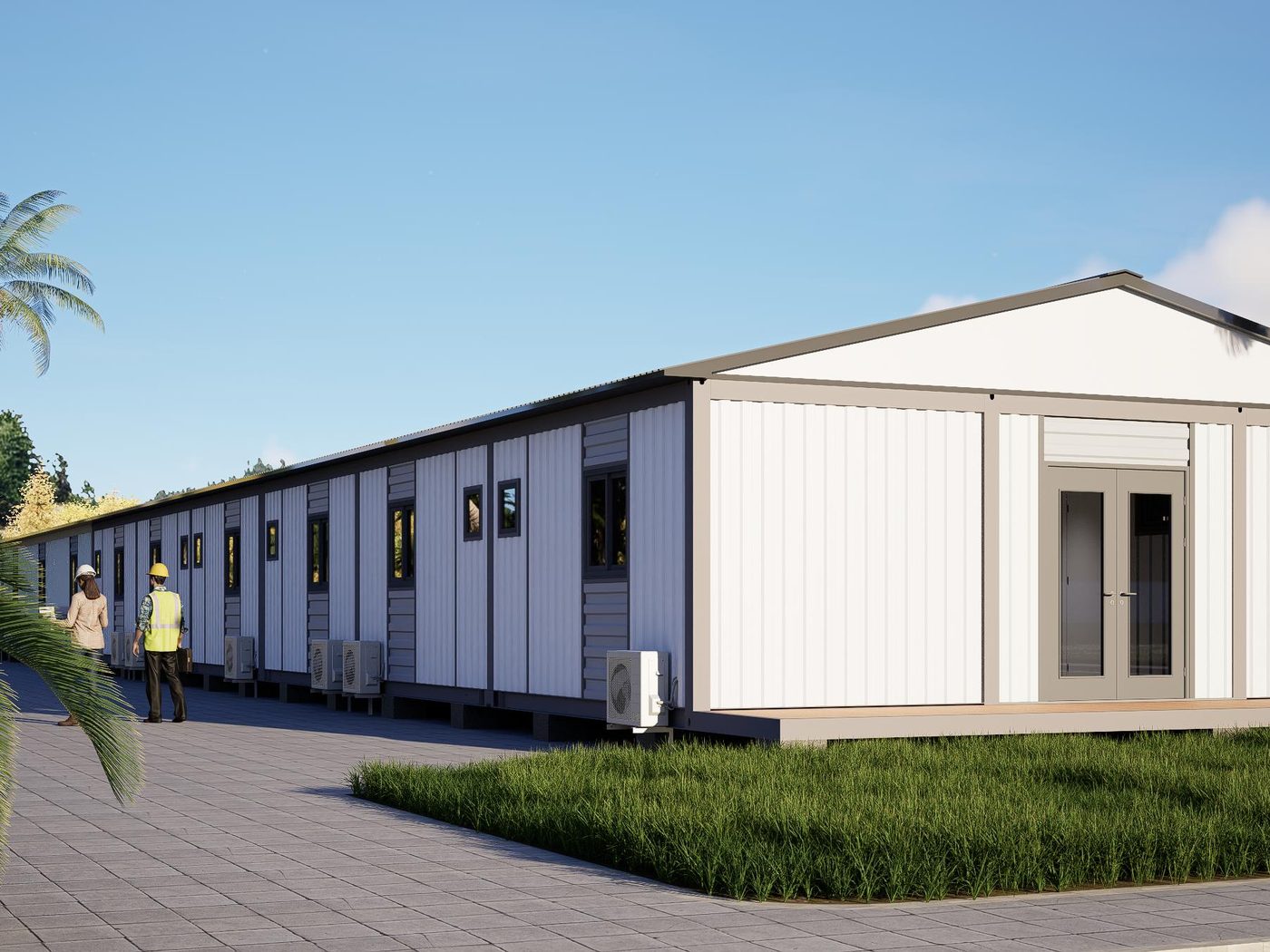 Entry and amenities block, design rendering