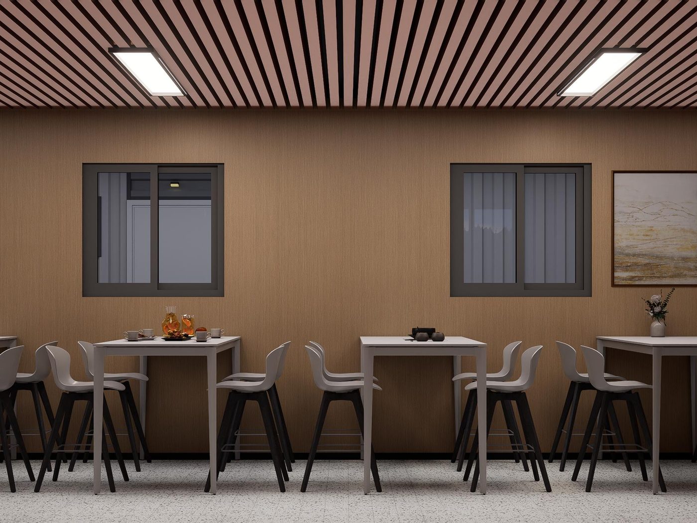 Workforce camp dining hall, design rendering